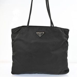 Auth Prada Tote Bag Black Nylon Leather #45306P20B